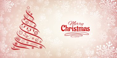 Kar ve Noel ağacıyla dolu Noel arkaplanı 