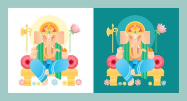 Mutlu ganesh chaturthi kutlamaları sosyal medya afişi şablonu