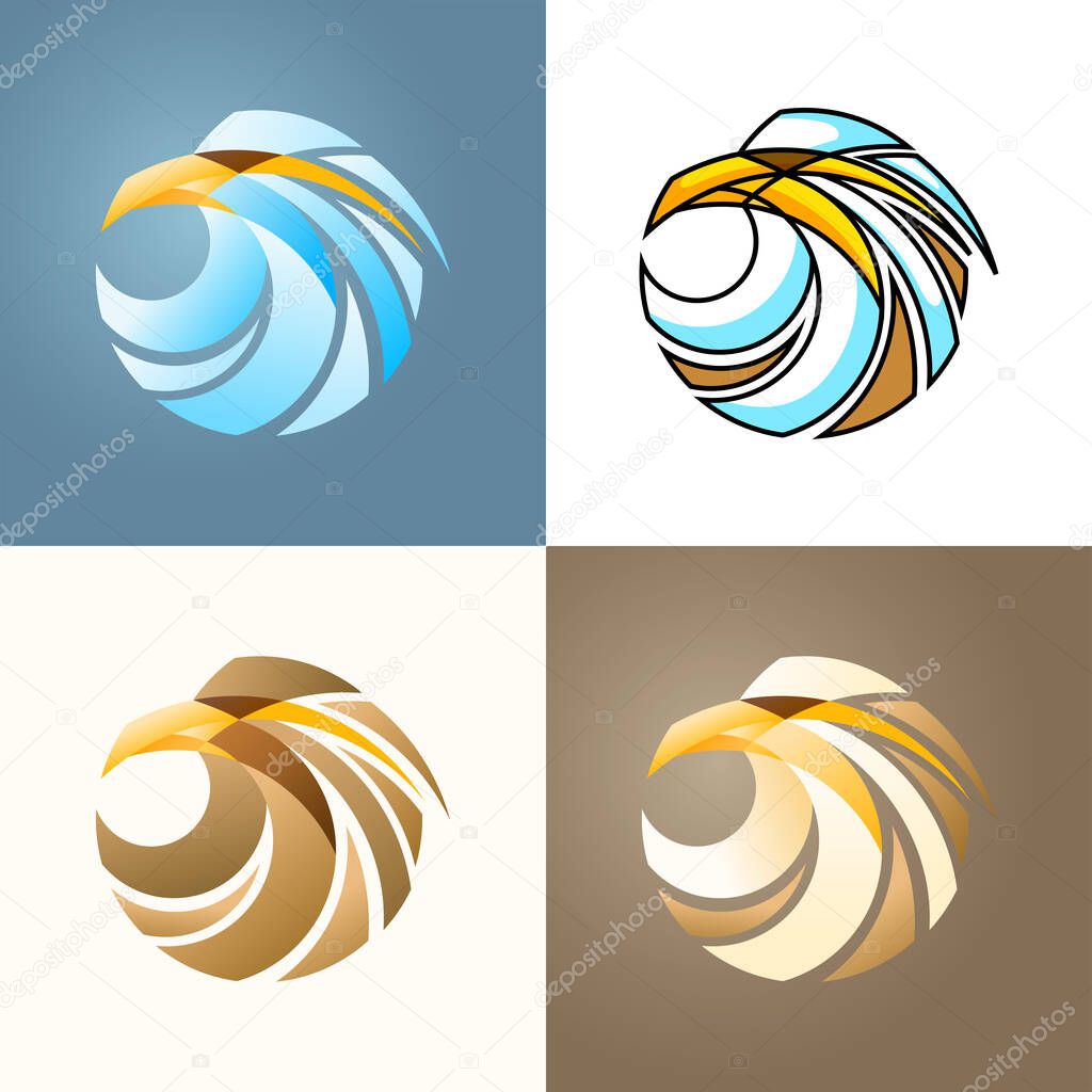 Eagle circle shape vector artwork