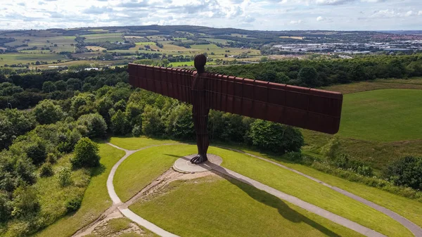 Angel North Contemporary Sculpture Antony Gormley Located Gateshead Tyne Wear — Stock Photo, Image