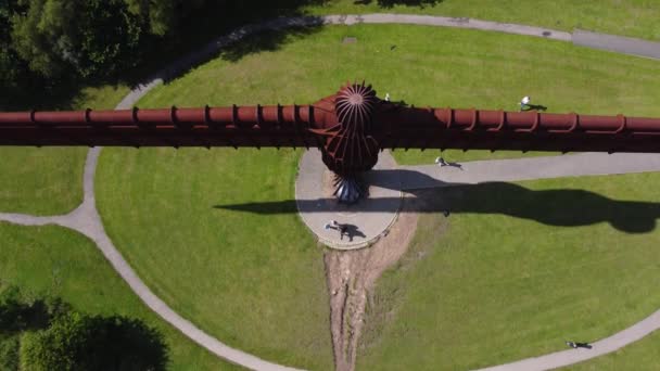 Északi Angyal Egy Kortárs Szobor Antony Gormley Található Gateshead Tyne — Stock videók