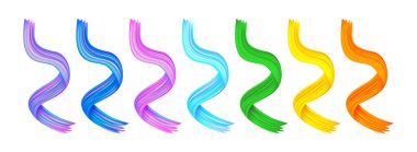 Modern Parlak Sıvı Eğrisi Tasarım Elementi Beyaz Arkaplanda izole edildi. Yaratıcı Çok Renkli Dalga. Vektör Sıvı Fırça İmitasyonu.