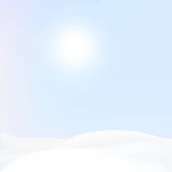 Winter Holiday Weihnachten Hintergrund Mit Sonne Vector Morgen Himmel Blau — Stockvektor