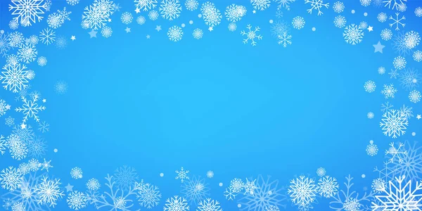 Cadre Noël Des Fêtes Hiver Avec Merveilleux Flocons Neige Vecteur — Image vectorielle