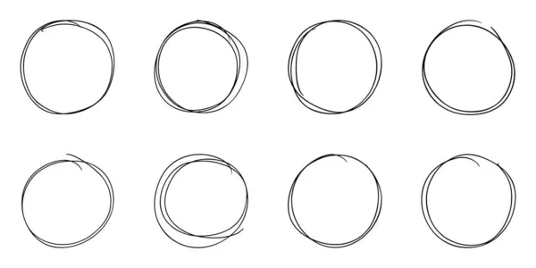 Σχεδιάστε Κύκλο Doodle Απομονώνονται Λευκό Φόντο Grungy Συλλογή Των Σχημάτων Διάνυσμα Αρχείου