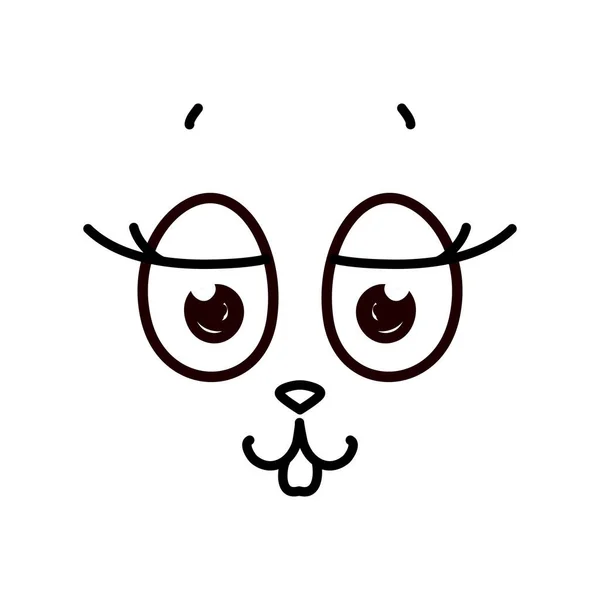 Joli Visage Lapin Cartoon Doodle Style Avc Modifiable Vecteur — Image vectorielle