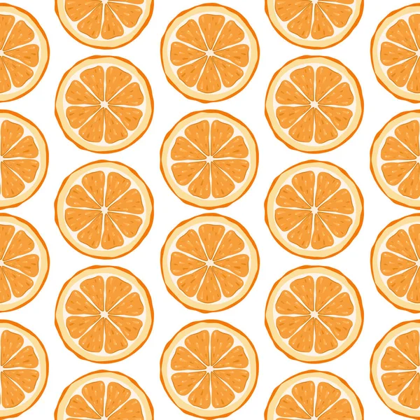 Wzór Wektora Wyciętymi Pomarańczami Białym Tle — Wektor stockowy