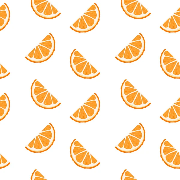 Vector Pattern Cut Oranges White Background — Vettoriale Stock