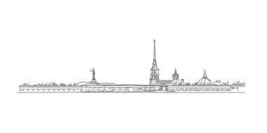 Saint Petersburg, Rusya, Landmark, Peter ve Paul kalesi, Peter ve Paul Katedrali, Trinity Köprüsü, Kirov Köprüsü, Beyaz Geceler