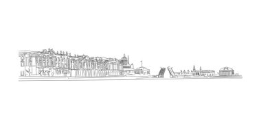 Saint Petersburg, Rusya, Landmark, Panorama, Borsa, Kunstkamera, Köprü, Hermitage, Köprü, Beyaz Geceler