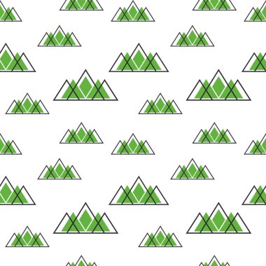 İskandinav tarzı dağlarla kusursuz bir düzen. Manzaralı dekoratif arkaplan.