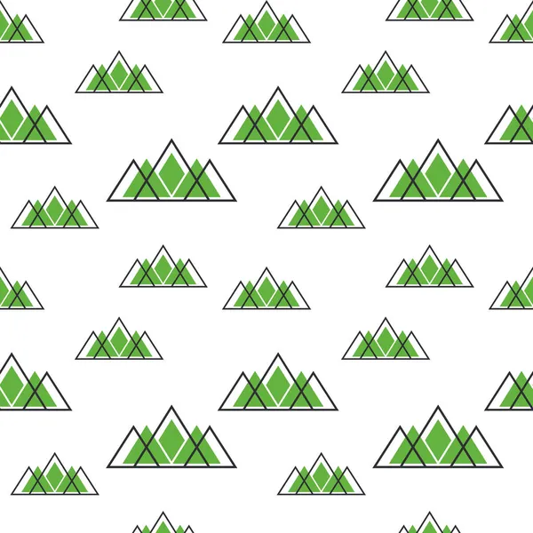 Seamless pattern with mountains in scandinavian style. Decorative background with landscape. — Stock Vector