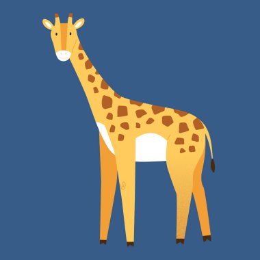 Şirin mavi su aygırı gülümsüyor ve manzaranın tadını çıkarıyor. Düz Hayvan Resimleri beyaz arkaplanda izole edildi