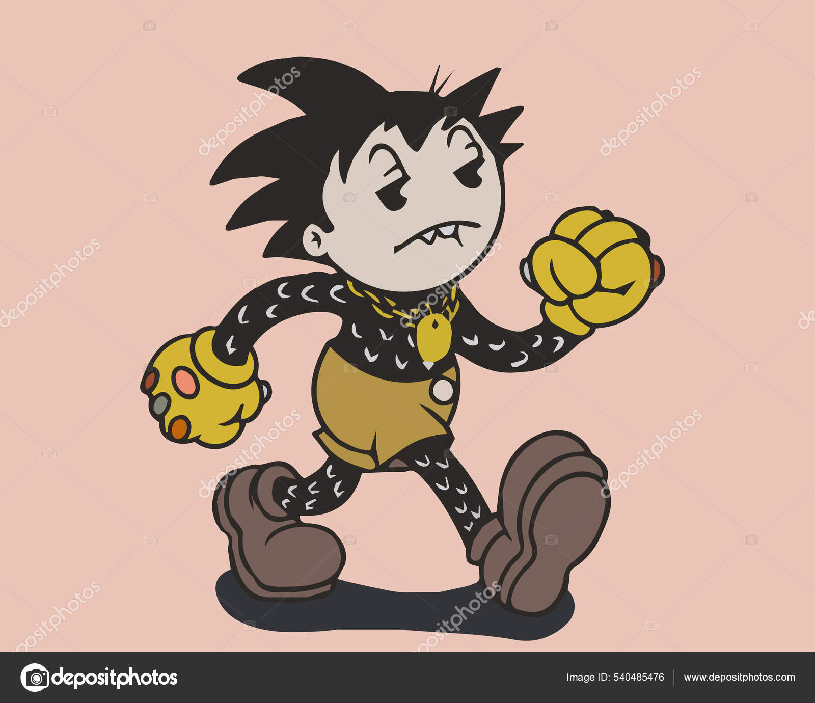 Cryptoon Goonz Merkki Piikikäs Hiukset Kultainen Nyrkki Nft Taidetta,  aineistopankin vektori, tekijä: ©MininyxDoodle, nro 540485476