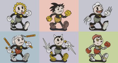 Kriptoon goonz karakter çizim seti koleksiyonu NFT sanat 