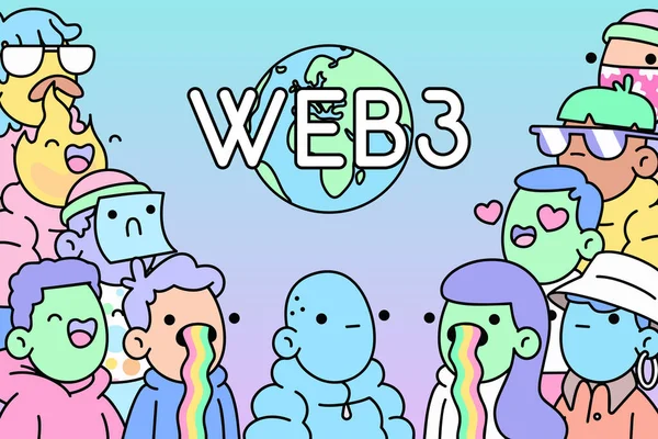 Web Doodles Nft Characters Futuristic Crypto Currency Blockchain Based Technology — Stok Vektör