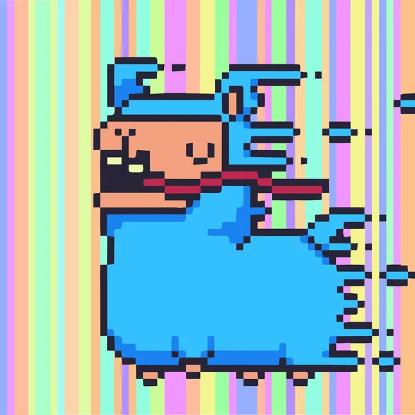 Alpacadabra Швидкий Синій Піксельний Арт Alpaca Nft Біт Плавлення Тварини — стокове фото