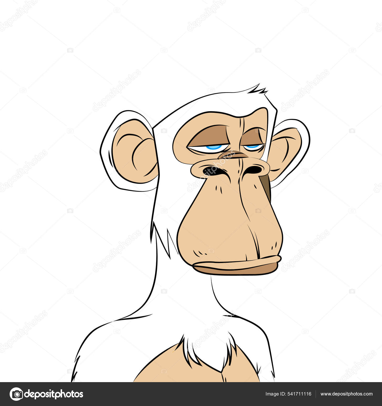 Macaco em estilo simples doodle no fundo branco