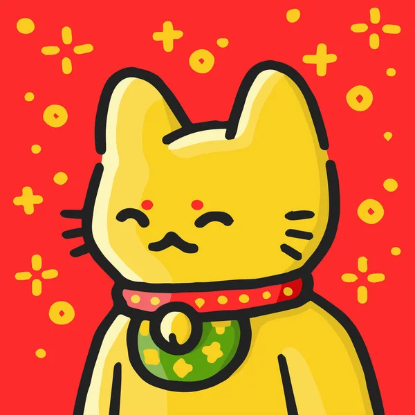 Δροσερές Γάτες Nft Καλλιτεχνική Παραλλαγή Χρυσή Τυχερή Γάτα Διανυσματική Απεικόνιση — Διανυσματικό Αρχείο