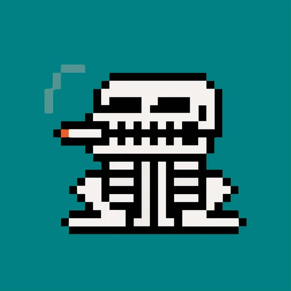 Cryptoadz Animal Χαρακτήρα Nft Artwork Παραλλαγή Ρετρό Bit Κάπνισμα Σκελετού — Διανυσματικό Αρχείο