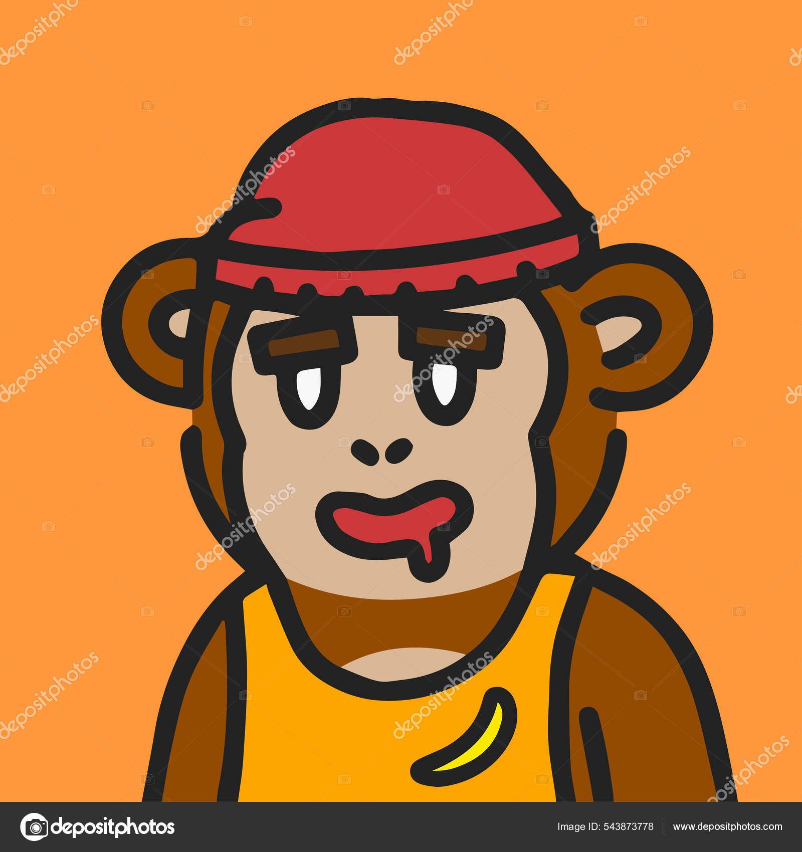 Ilustração de macaco de personagem de desenho animado colorido
