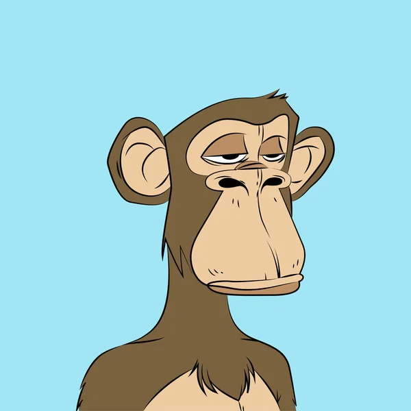 Ape Bored Face Original Bored Monkey Nft Artwork Crypto Graphic — Stockvektor