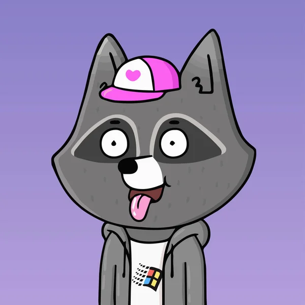 Fox Fam Χαρακτήρα Nft Artwork Άβαταρ Των Ζώων Φοράει Στολή — Διανυσματικό Αρχείο
