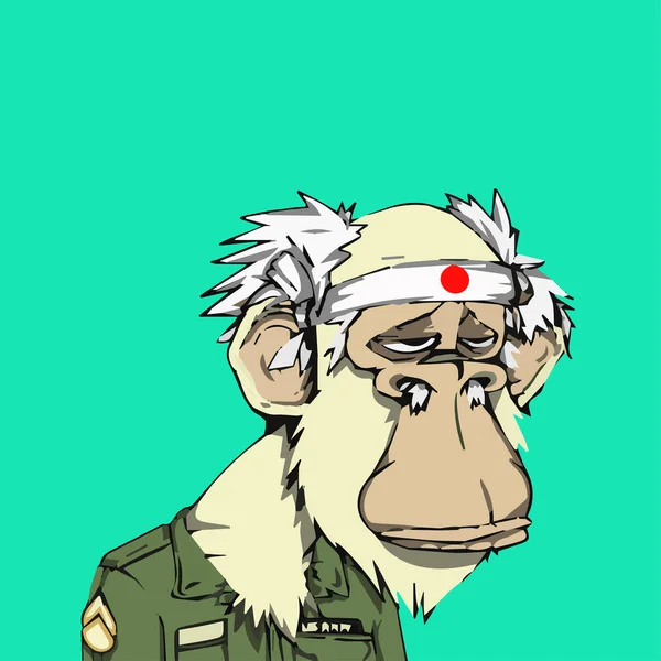 Nonno Scimmia Country Club Personaggio Nft Collezioni Opere Arte Scimmia — Vettoriale Stock