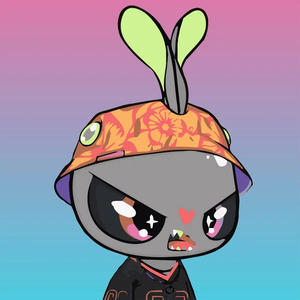 Rabbit Club Nft Character Art Variant Bunny Costume Vector Illustration ...