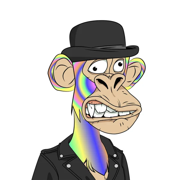 Bored Ape Yacht Club Character Nft Artwork Crazy Trippy Monkey — Stock Vector