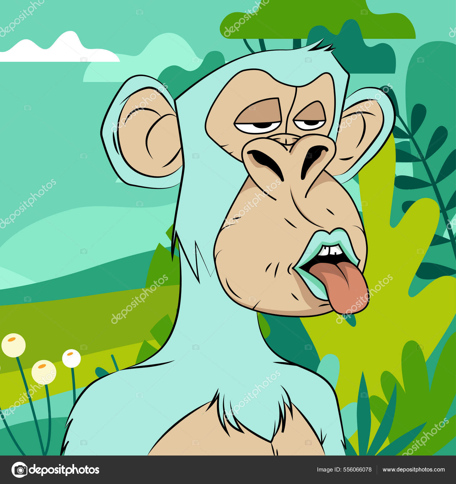 2022 novo desenho animado: pequeno macaco sentado em uma