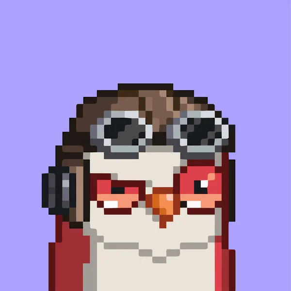 Moonbird Nft Art Collectibles Owl Creature Wearing Costume Bird Animal — Stockový vektor
