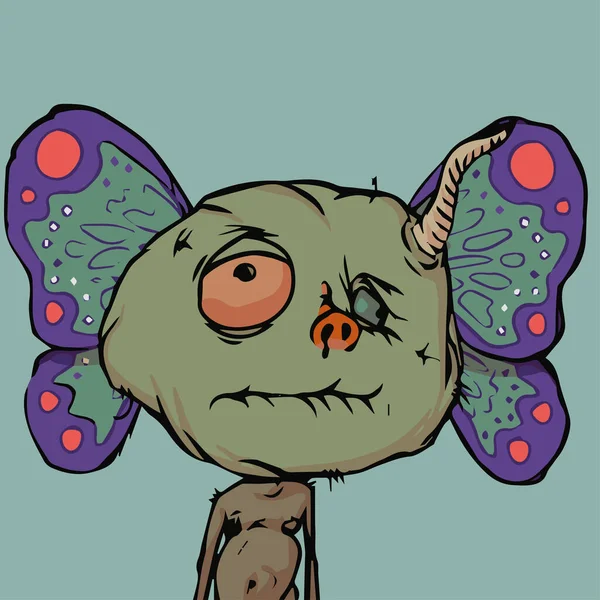 Ilustração Vetorial Goblintown Nft Esboço Mão Desenhada Coleção Única Pfp — Vetor de Stock