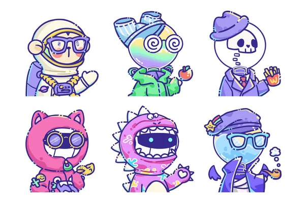 Personagem Bonito Doodle Desenhos Animados Para Crianças Doodles Como Personagem — Vetor de Stock