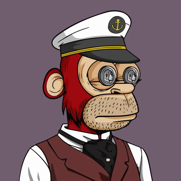 Ilustração Pfp Macaco Macaco Com Olhos Beady Vestindo Traços Personalizados — Fotografia de Stock