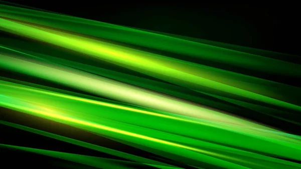 Abstrakt Grön Släta Blanka Ränder Den Mörka Bakgrunden Vektor Bakgrund — Stock vektor