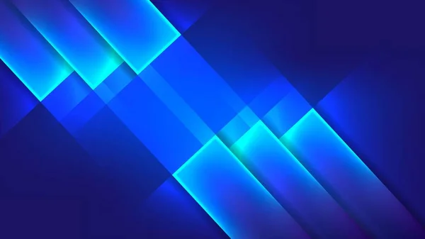 Abstract Minimal Neon Background Glowing Lines Wall Illuminated Blue Light — Stock Vector