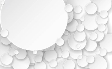  white paper circular cut abstract vector background. Basic RGB