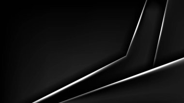 Siyah geometrik soyut arka plan, modaya uygun gradyan şekiller, lüks arka plan. Temel RGB