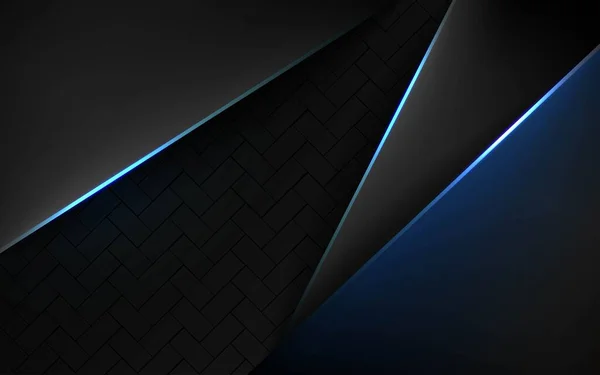 Luxus Premium Schwarzen Abstrakten Hintergrund Mit Blauen Linien Isoliert Auf — Stockvektor