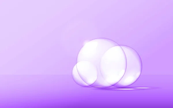 Acrylic Crystal Balls Product Presentation Pastel Colored Background Transparent Geometric — стоковый вектор