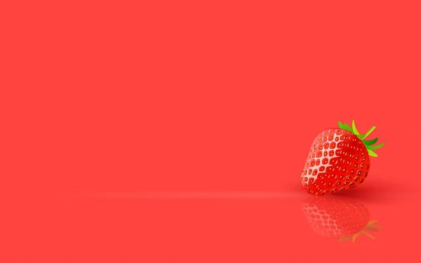 Red Strawberry Copy Space Your Text Minimal Idea Concept Red — Vector de stock