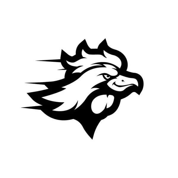 Rooster Mascotte Logo Silhouet Versie — Stockvector