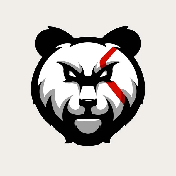 Panda Maskot Logo Design Vektor Med Modern Illustration Koncept Stil — Stock vektor