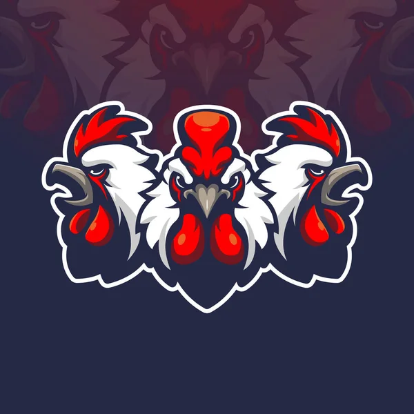 Vector Diseño Logotipo Mascota Gallo Pollo Con Moderno Estilo Concepto — Archivo Imágenes Vectoriales