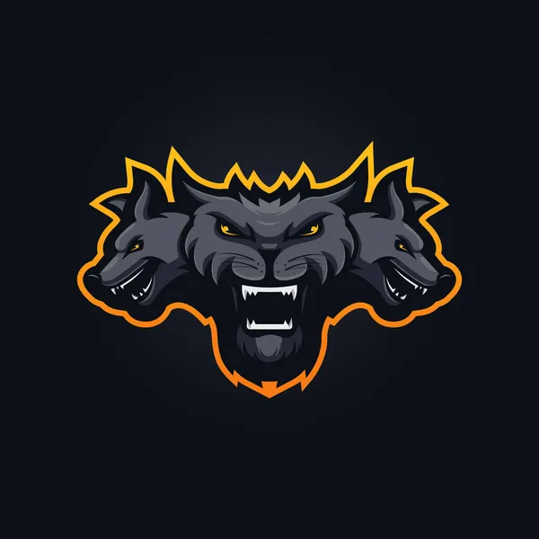 Cerberus Esport Maskotka Logo Design Ilustracja Wektor — Wektor stockowy