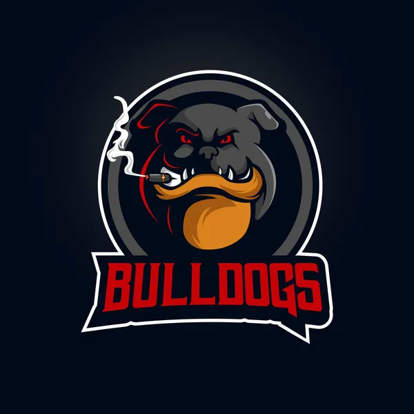 Bulldog Maskot Logo Design Vektor Med Modern Illustration Koncept Stil — Stock vektor