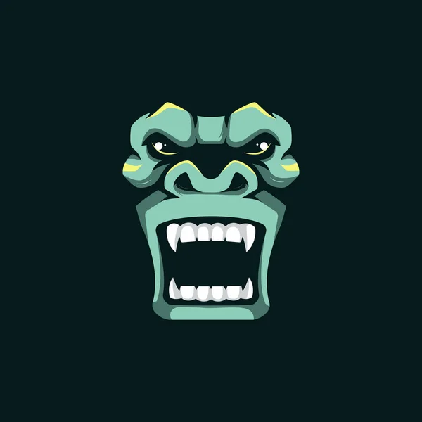 Face Gorilla Mascot Logo Design Illustration Vector — Stock Vector