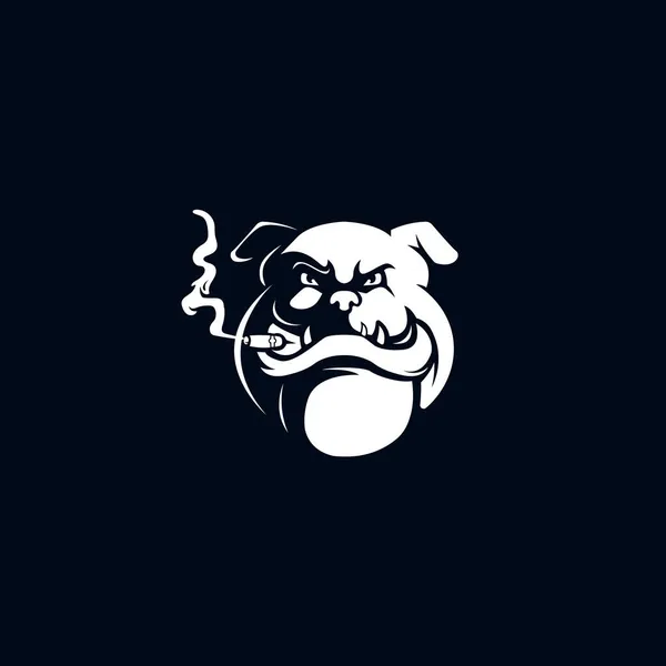 Mascotte Bulldog Logo Silhouette Version Logo Pour Chien Dans Style — Image vectorielle