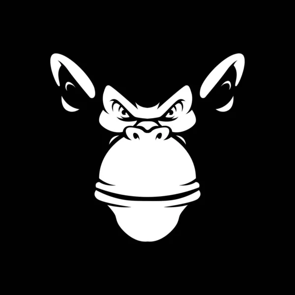 Mascotte Singe Logo Silhouette Version — Image vectorielle